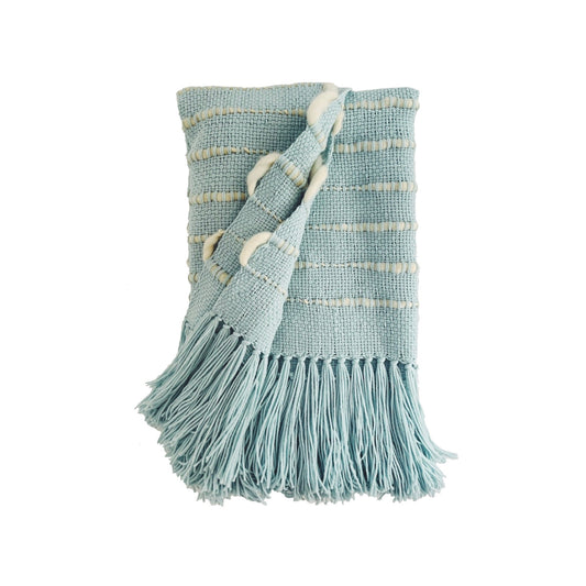 CLARA Handwoven MERINO THROW - BABY BLUE