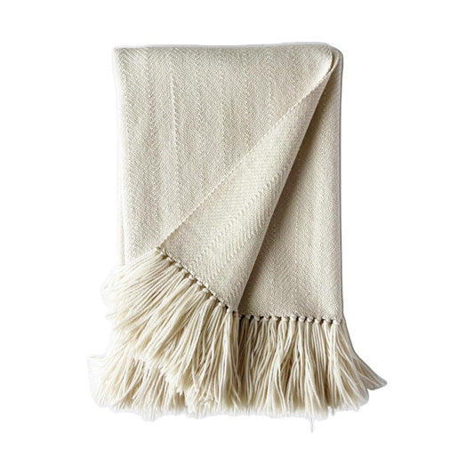 Andes Handwoven Merino Throw - Ivory