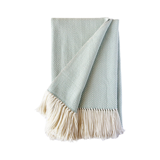 Andes Handwoven Merino Throw - Seafoam