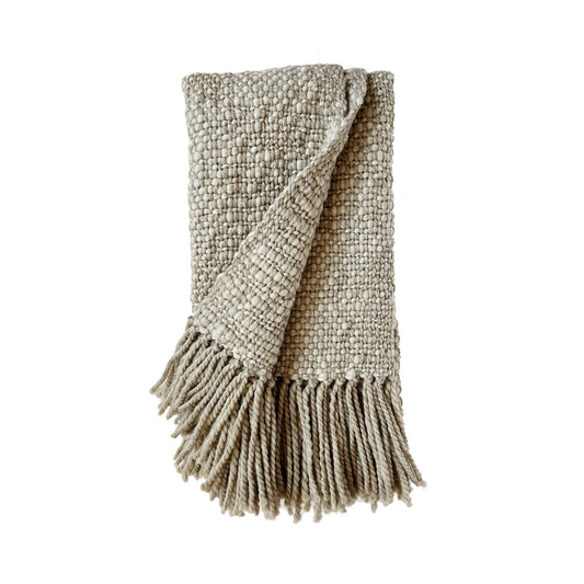 Palermo Handwoven Merino Throw - Pebble