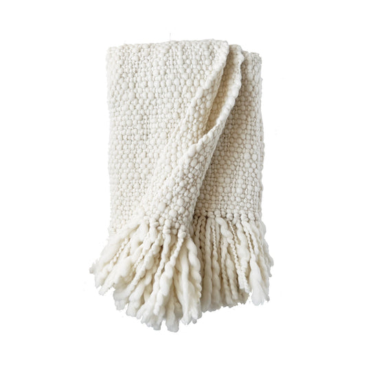 Palermo Handwoven Merino Throw - Bone