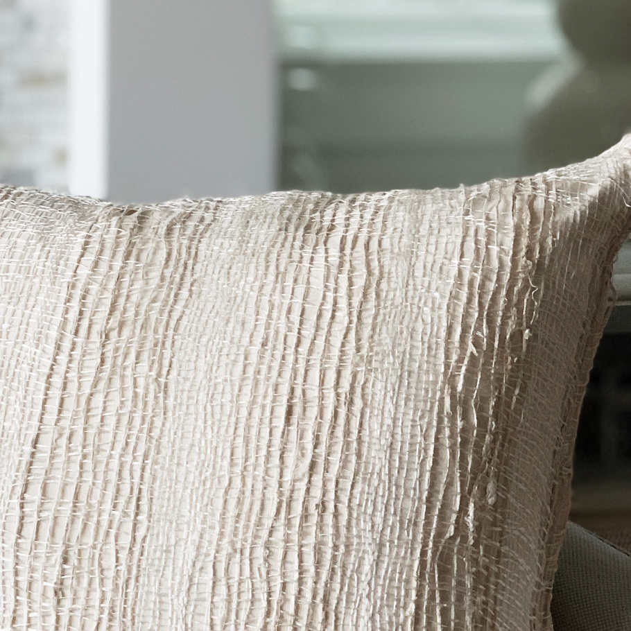 Costa Handwoven Pillow - Ivory/Off White
