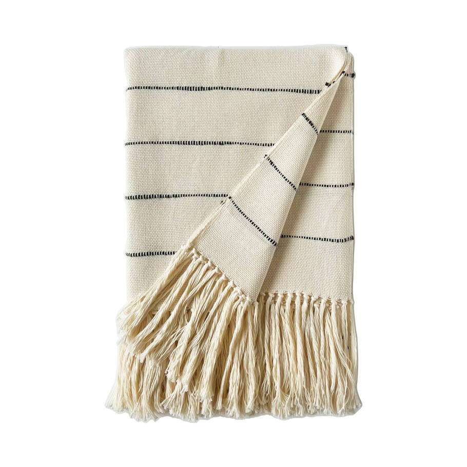 Pampa Cotton Handwoven Throw - Ivory